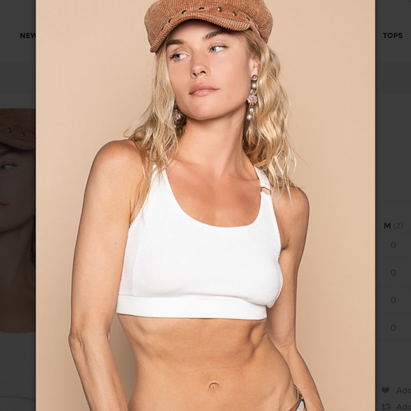 POL “ Tina 2 “ POL Ribbed Tank Top Bralette 56 - Picture 2 of 5